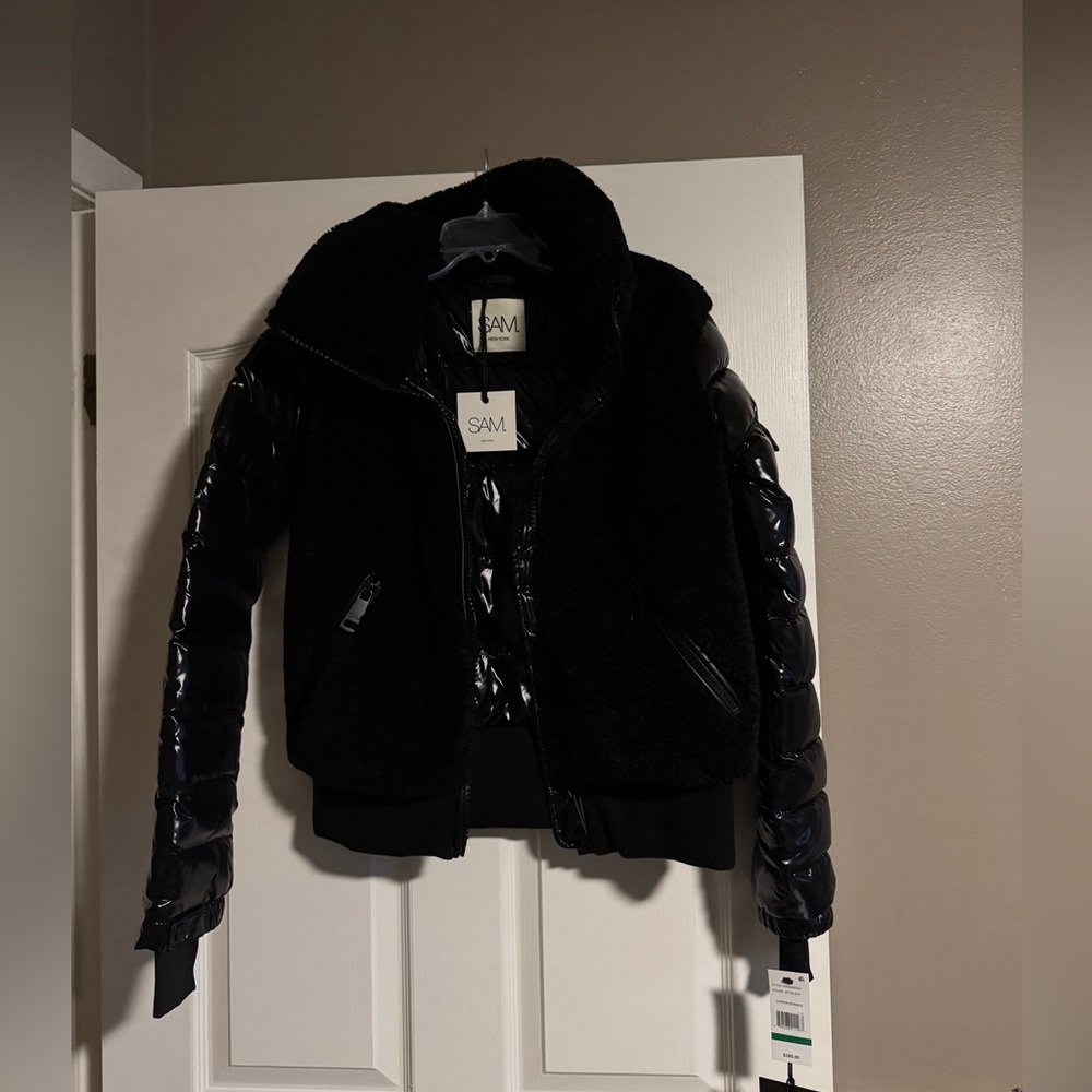 SAM. Black Plush Hybrid Teddy Jacket